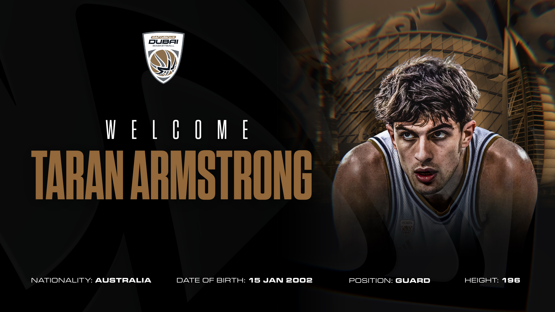 Australian guard Taran Armstrong has joined Dubai Basketball on a one-year deal. (SUPPLIED)