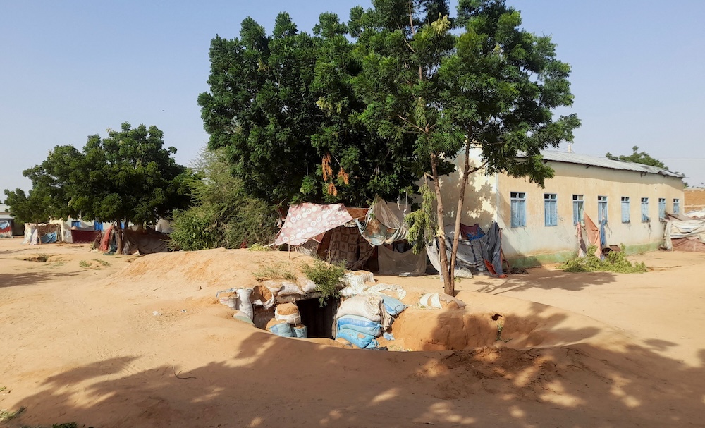 Above, a shelter where displaced people protect themselves from the shelling in El-Fasher, Sudan on Oct. 7, 2025. (Reuters)
