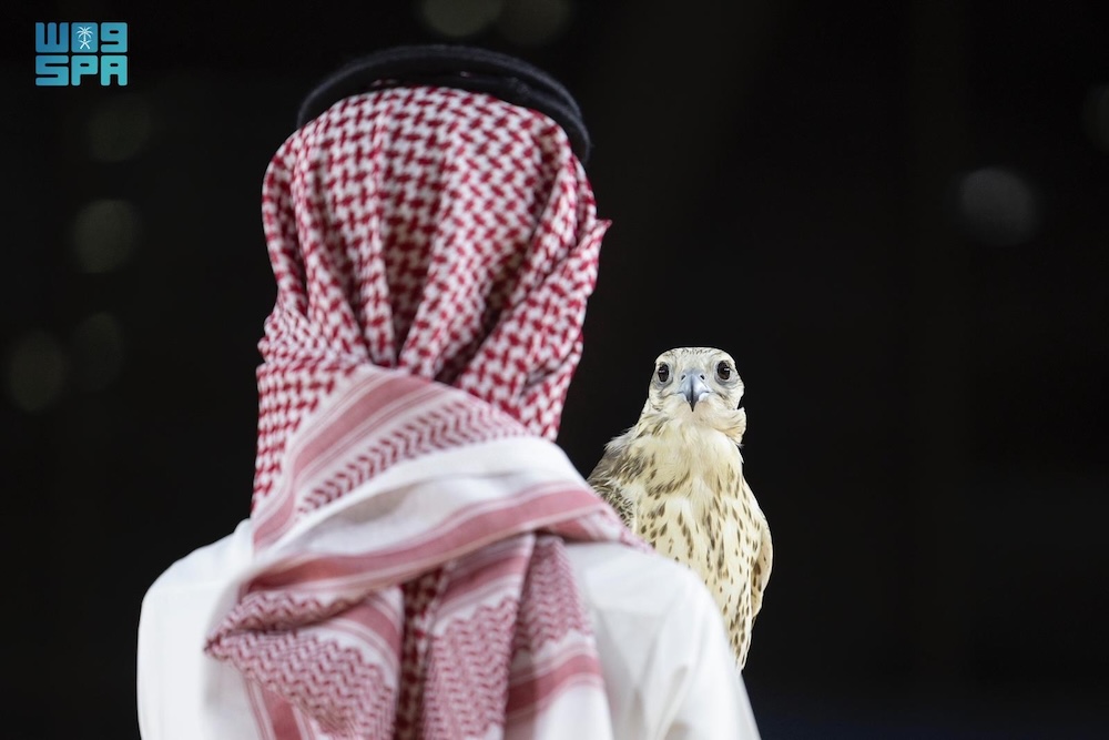 Three falcons, two from Mongolia and one local, were sold for SR428,000 at the International Saudi Falcons and Hunting Exhibition. (SPA)