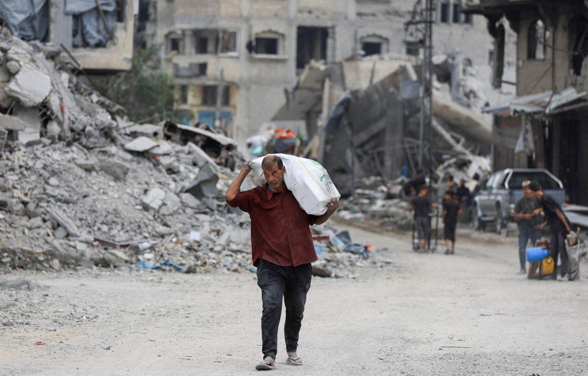 The first clause of US President Donald Trump’s 20-point plan calls for Gaza to become a “deradicalized terror-free zone that does not pose a threat to its neighbors.” (Reuters)