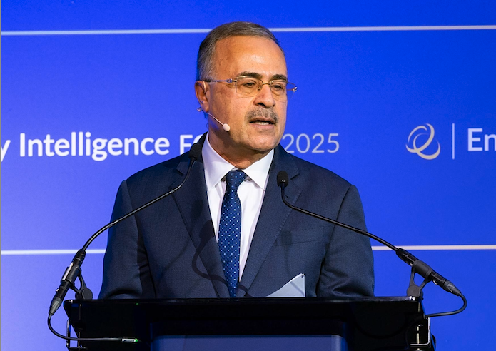 Amin Nasser speaking at the Energy Intelligence Forum in London. Supplied