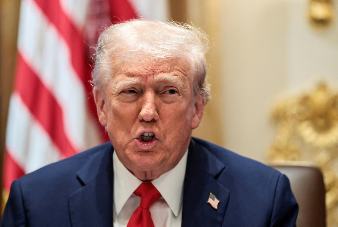US President Donald Trump speaks during a cabinet meeting at the White House in Washington, D.C., U.S., October 9, 2025. (REUTERS)