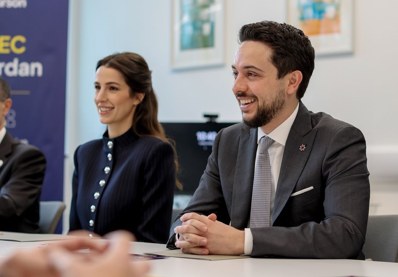 Princess Rajwa Al-Hussein channeled her best business chic persona this week with an outfit from New York label Khaite during an official visit to London. (iNSTAGRAM)