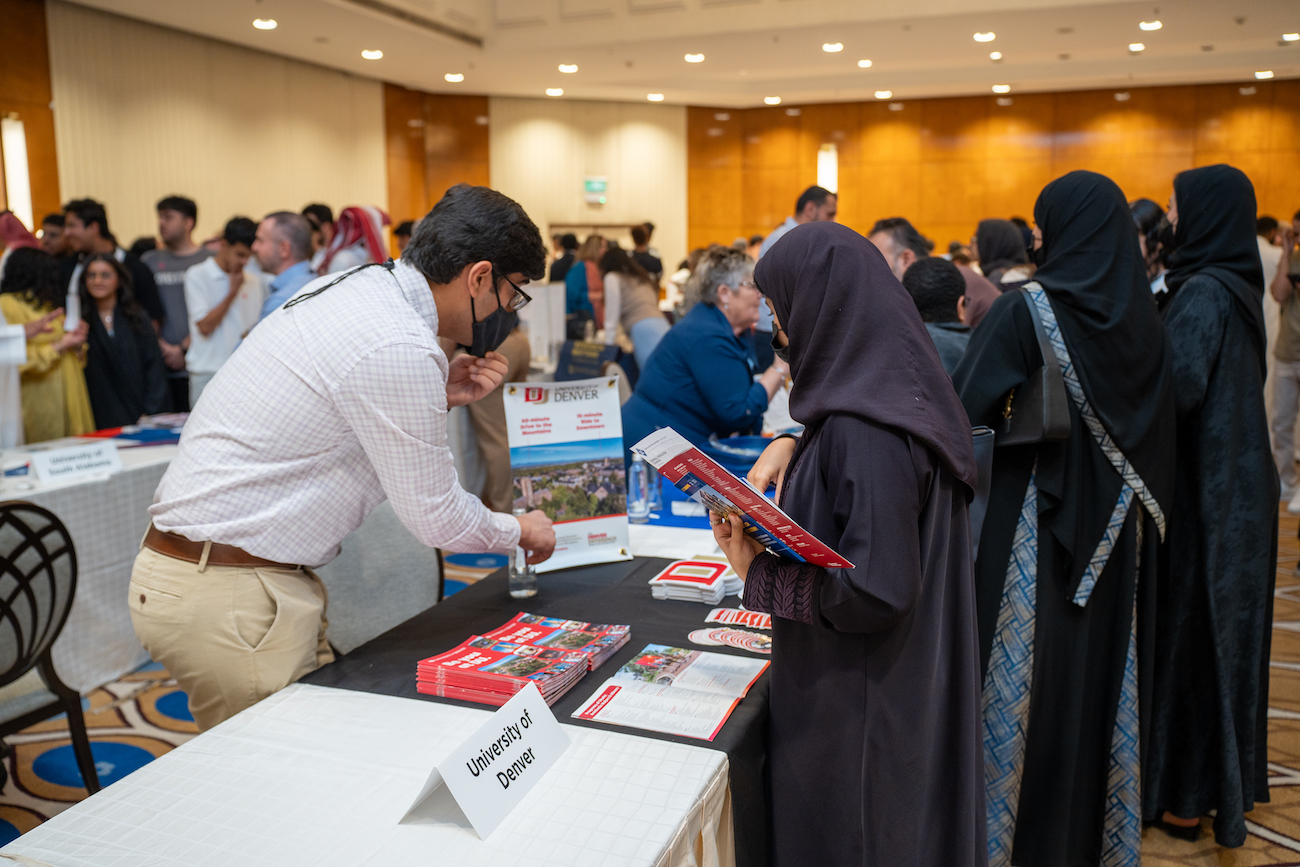 Students flocked to the EducationUSA college fair this week as it made its way across Saudi Arabia in a tour that began in Jeddah on Sunday before moving to Riyadh on Wednesday and Dhahran on Saturday. (AN photo by Loai El-Kellawi)