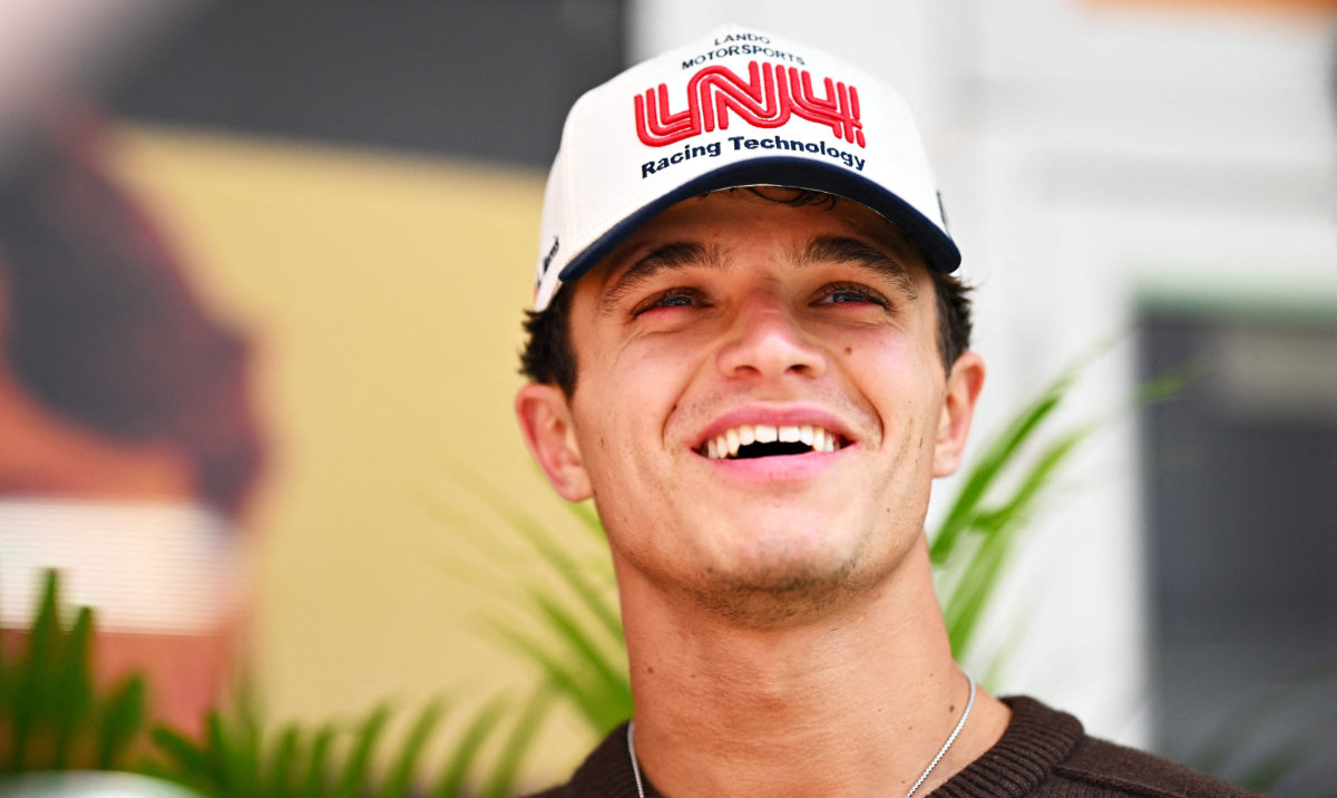 Lando Norris of Great Britain and McLaren looks on in the Paddock during previews ahead of the F1 Grand Prix of United States at Circuit of The Americas on October 16, 2025 in Austin, Texas. (AFP)