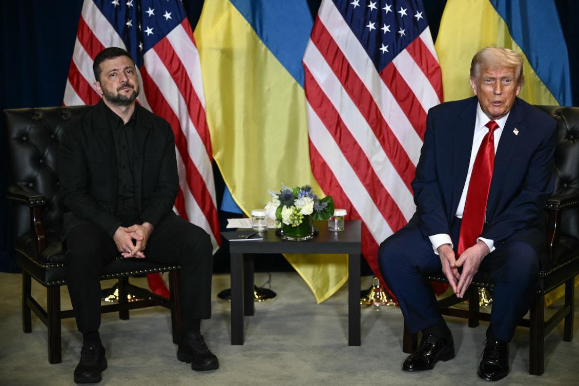 US President Donald Trump holds a bilateral meeting with Ukraine's President Volodymyr Zelensky on the sidelines of the United Nations General Assembly in New York City on September 23, 2025. (FILE/AFP)
