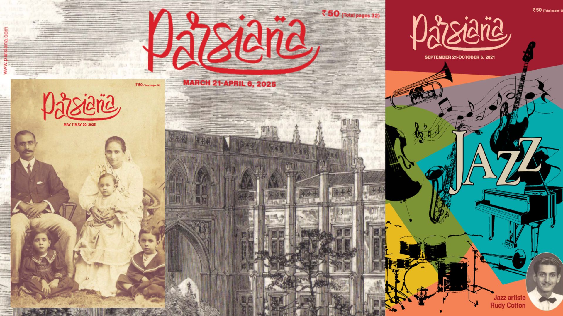 This collage shows a series of covers of the Parsiana magazine. (AN Photo)