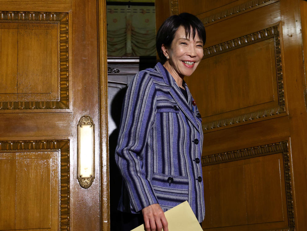 Sanae Takaichi, seen as a China hawk and traditionalist from the right wing of the ruling Liberal Democratic Party (LDP), won the party leadership this month. (Reuters)