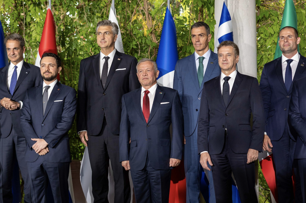 Jordan’s King Abdullah II on Monday attended the MED9 Leaders’ Summit of Southern European countries in Portoroz, Slovenia, where he called for coordinated action by Middle Eastern and southern European nations, in partnership with the US and others, to ensure full implementation of the agreement ending the war in Gaza. (X/@RHCJO)