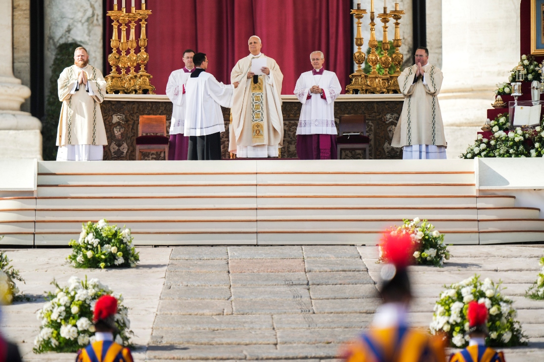 Pope Leo XIV, presides over a Mass in St. Peter's Square at the Vatican. (AP)