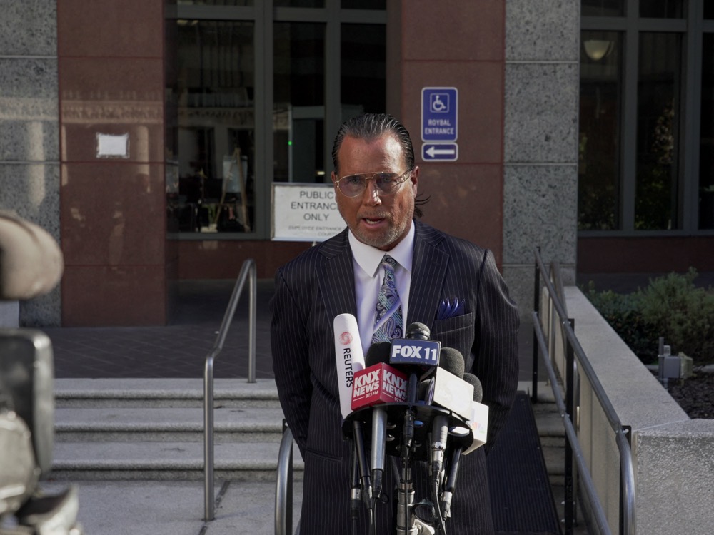 Steve Haney, lawyer of Jonathan Rinderknecht, who is charged with "maliciously" starting a fire on January 1, which sparked the Los Angeles wildfires, speaks to the press outside a federal court in Los Angeles, California. (Reuters)