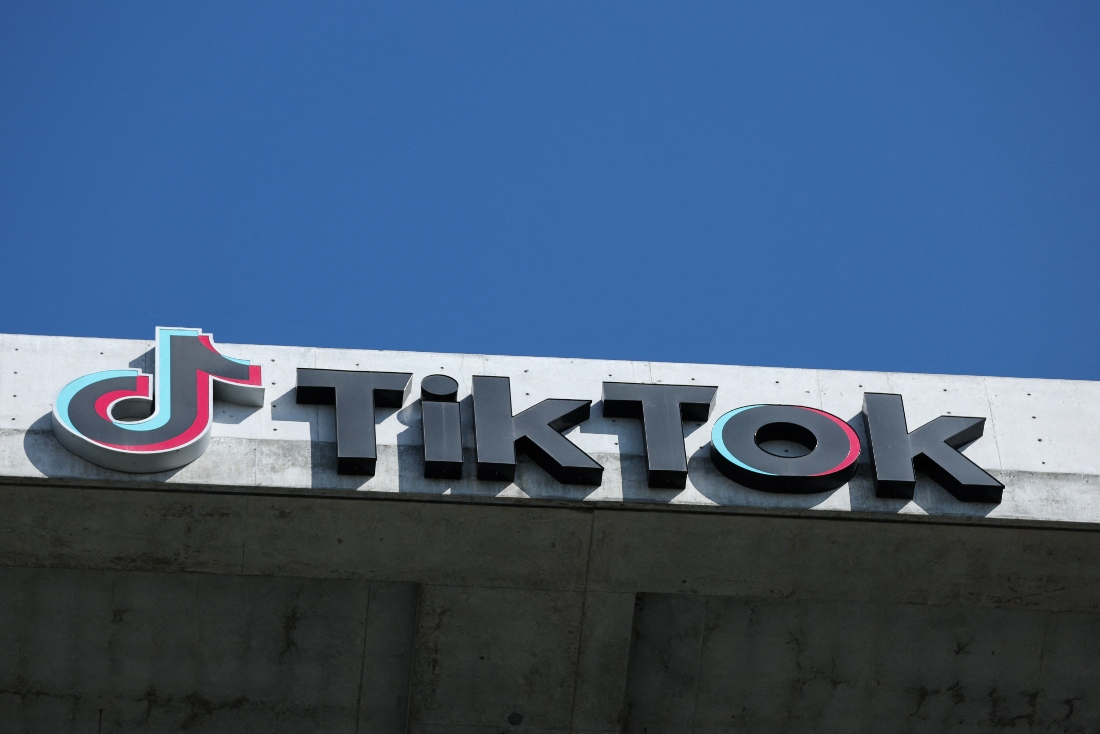 The TikTok logo is displayed on signage outside TikTok social media app company offices in Culver City, California, US. (AFP)