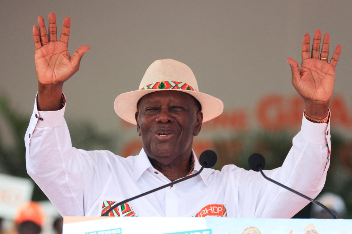 Ivory Coast’s President Alassane Ouattara is likely to secure a fourth term, early election results show. (Reuters)