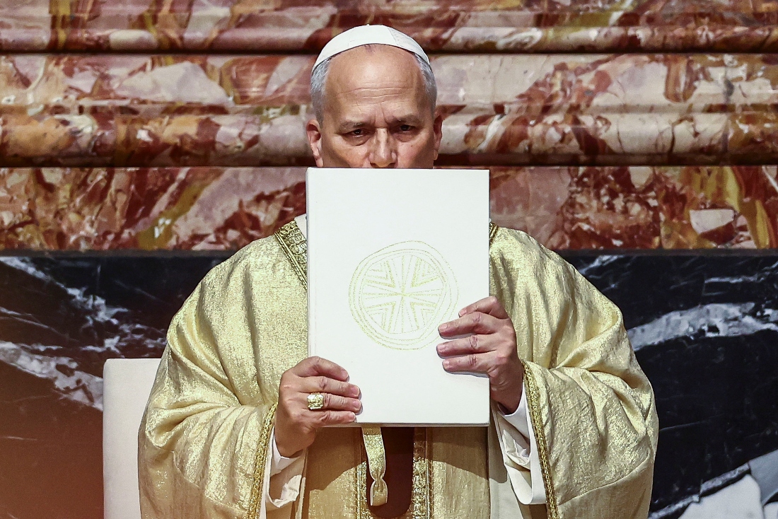 Pope Leo XIV celebrates a Mass for the Episcopal Ordination of Monsignor Miroslaw Stanislaw Wachowski in St Peter Basilica, at the Vatican. (Reuters)