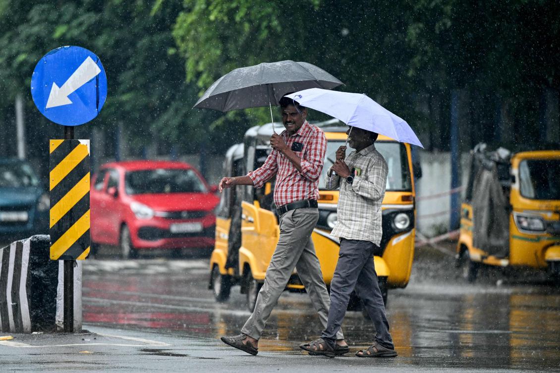 India’s weather office has issued red alerts for 19 districts in Andhra Pradesh, forecasting extremely heavy rains. (AFP)