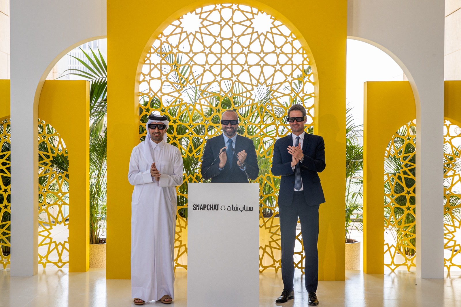 Opening was attended by Snap Inc. founder and CEO Evan Spiegel, and Sheikh Jassim bin Mansour bin Jabor Al-Thani, director of Qatar’s Government Communications Office, among others. (Supplied)