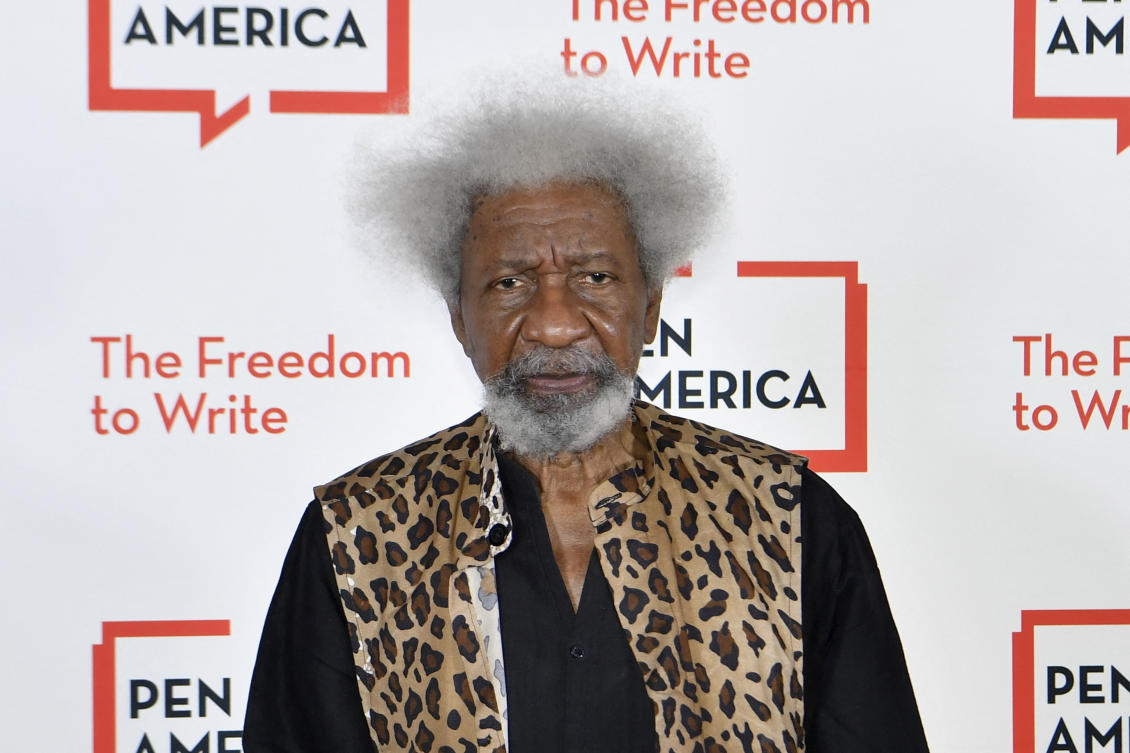 Nigerian writer Wole Soyinka attends the Pen America Literary Gala at the American Museum of Natural History on October 5, 2021 in New York City. (AFP)