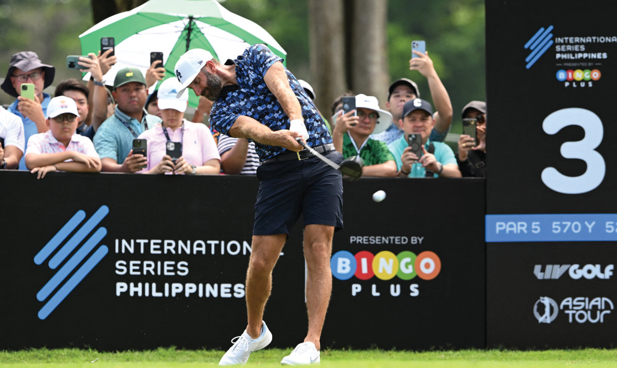 Dustin Johnson of the US during the first round last Thursday of the International Series Philippines at Sta. Elena Golf Club in Santa Rosa, Laguna, south of Manila. (AFP)