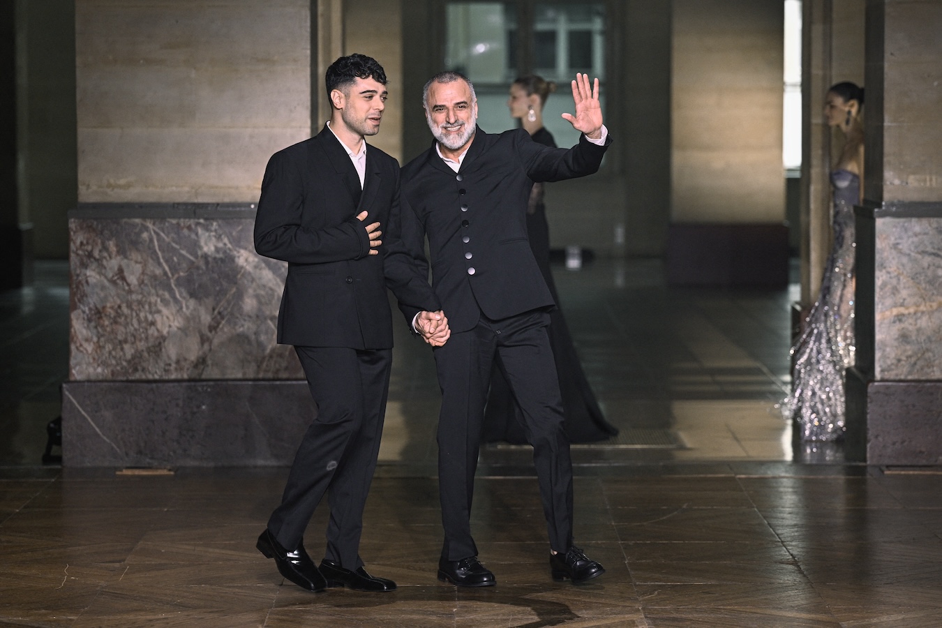 Georges Hobeika (R) is the founder of the label, while his son, Jad Hobeika (L), serves as its co-creative director. AFP
