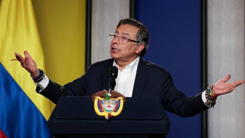 Gustavo Petro thanked Spain for helping him reach Riyadh at the start of a three-country tour that will also take him to Qatar and Egypt. (Reuters)