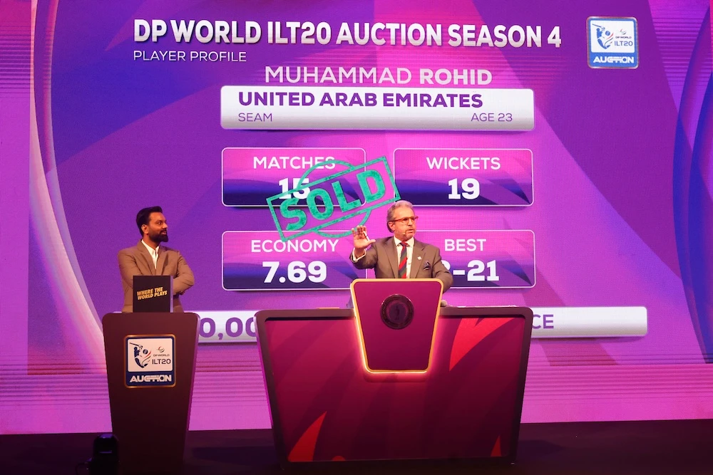 The DP World ILT20 Season 4 Auction took in Dubai. (Supplied)