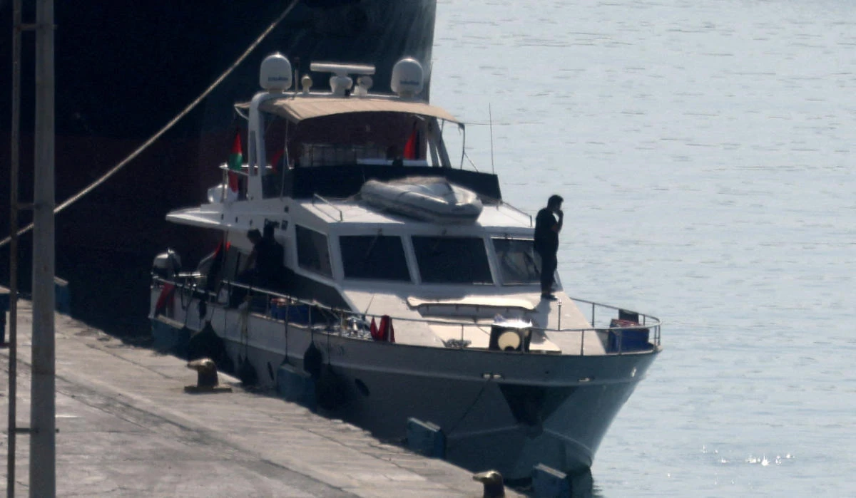 The vessel carrying 21 foreigners asked to dock in Larnaca for refuelling and humanitarian reasons, a government spokesperson said on X. (REUTERS)