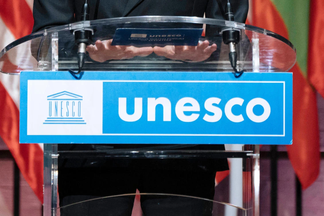 UNESCO’s executive board starts voting Monday to recommend either Khaled el-Anany or Firmin Édouard Matoko for the position. (AP)