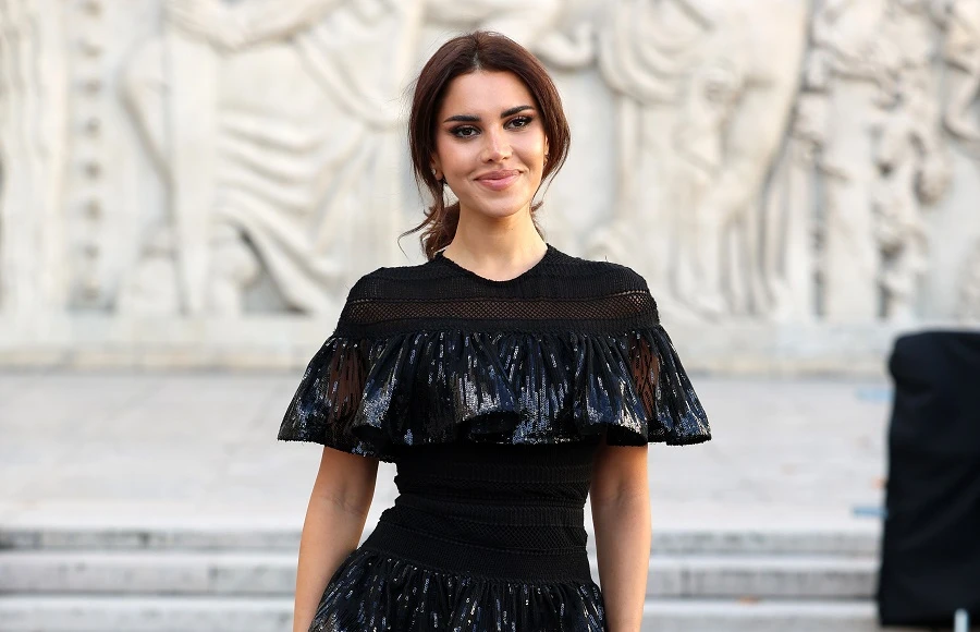 Nojoud Al-Rumaihi attended Lebanese couturier Elie Saab’s Spring/Summer 2026 showcase. (Getty Images)
