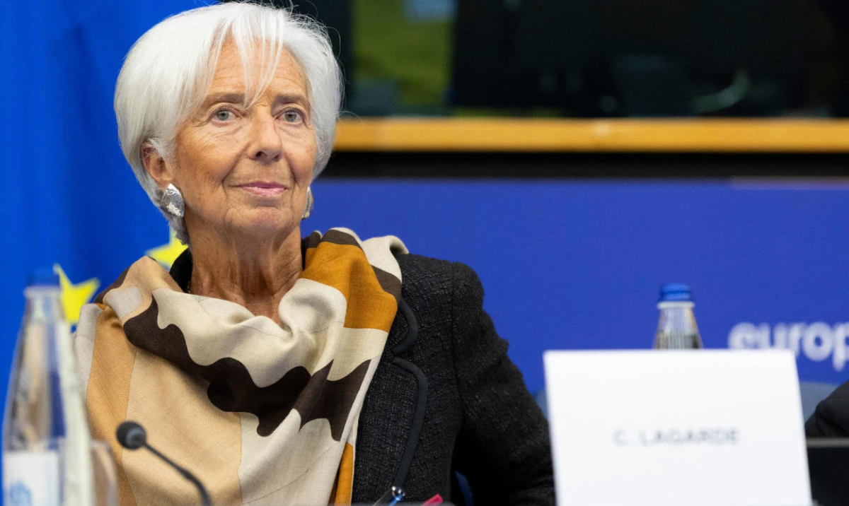 European Central Bank (ECB) President Christine Lagarde looks on as she arrives for a monetary dialogue during an extraordinary meeting of the Committee on Economic and Monetary Affairs at the European Parliament in Strasbourg, eastern France, on October 6, 2025. (AFP)