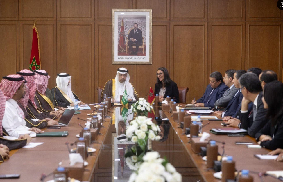 Saudi Investment Minister Khalid Al-Falih with Moroccan Minister of Economy and Finance Nadia Fettah Alaoui. X/@MISA
