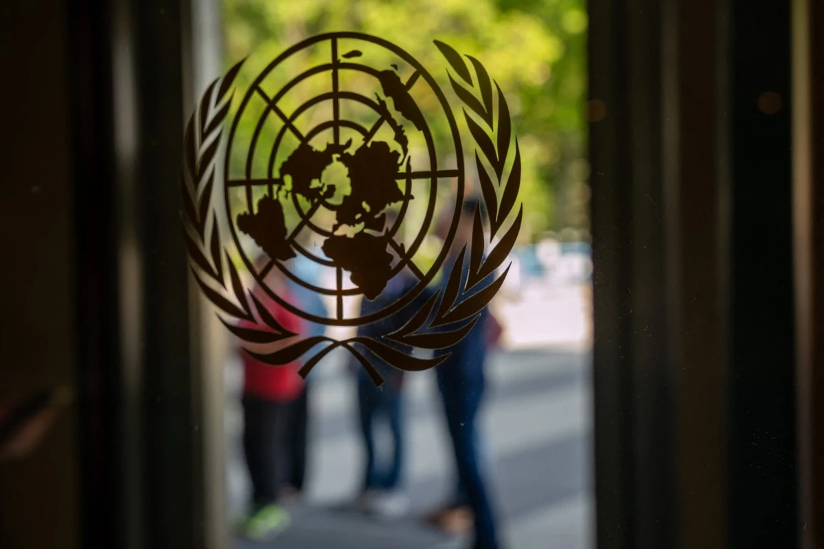 The United Nations logo is seen at the headquarters in New York City, Sept. 09, 2025. (AFP)