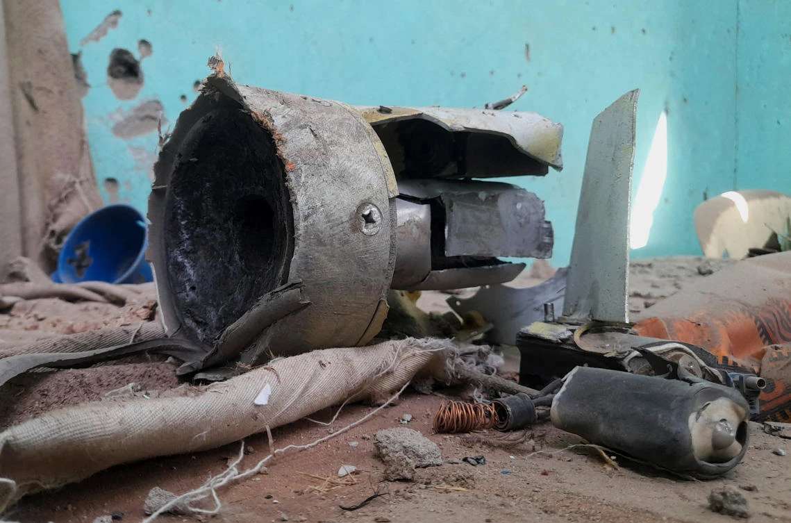 Remnants of a shell that targeted the refugee center, in El Fasher, Sudan, October 7, 2025. (REUTERS)