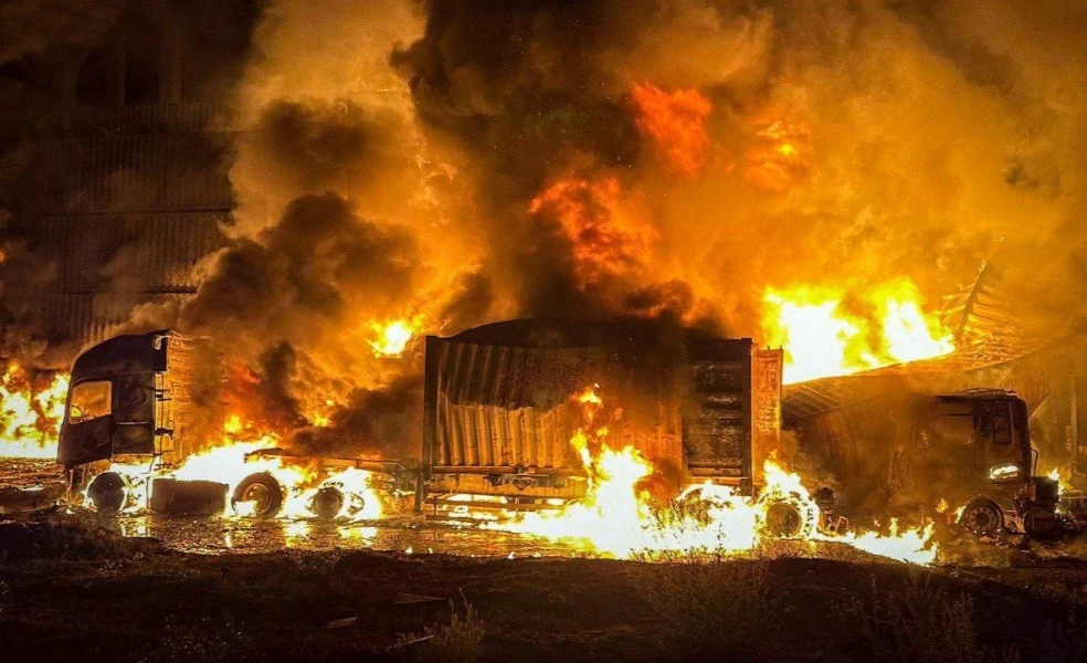An overnight Russian attack left parts of Ukraine's southern Odesa region without power early Saturday, the latest strike to target Ukraine's energy system ahead of winter, authorities said. (X/@LatifundistCom)