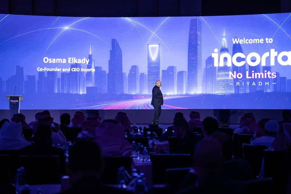 Osama ElKady, Co-Founder and CEO of Incorta, speaks during the No Limits 2025 event in Riyadh. (Supplied)