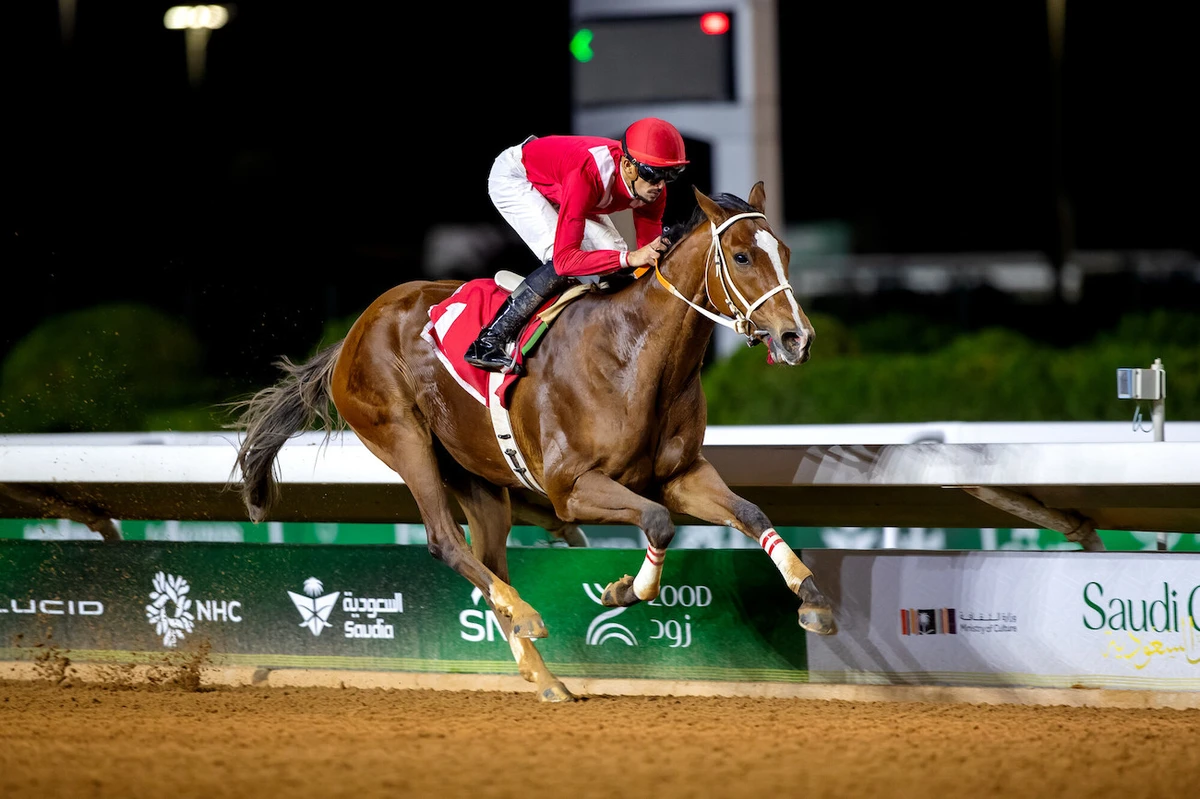 Feature race runner Tahzeem completes a four-timer in Riyadh on March 13. (JCSA/Ali Al-Abdullah)