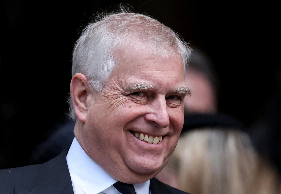 Britain’s Prince Andrew reacts at the end of the Requiem Mass, on the day of the funeral of Britain’s Katharine, Duchess of Kent, at Westminster Cathedral in London, Sept. 16, 2025. (Reuters/File)