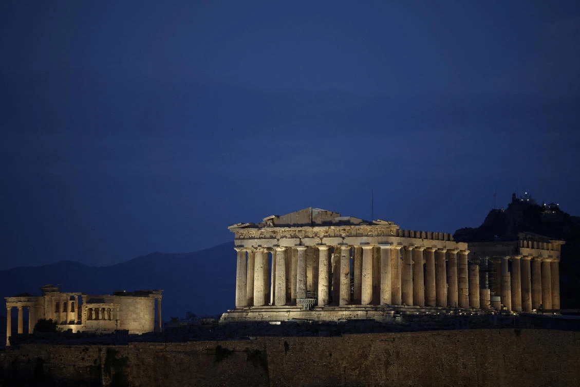 A view of the 5th century B.C. Parthenon temple free of scaffolding after decades of restoration, in Athens, Greece, October 17, 2025. (REUTERS)