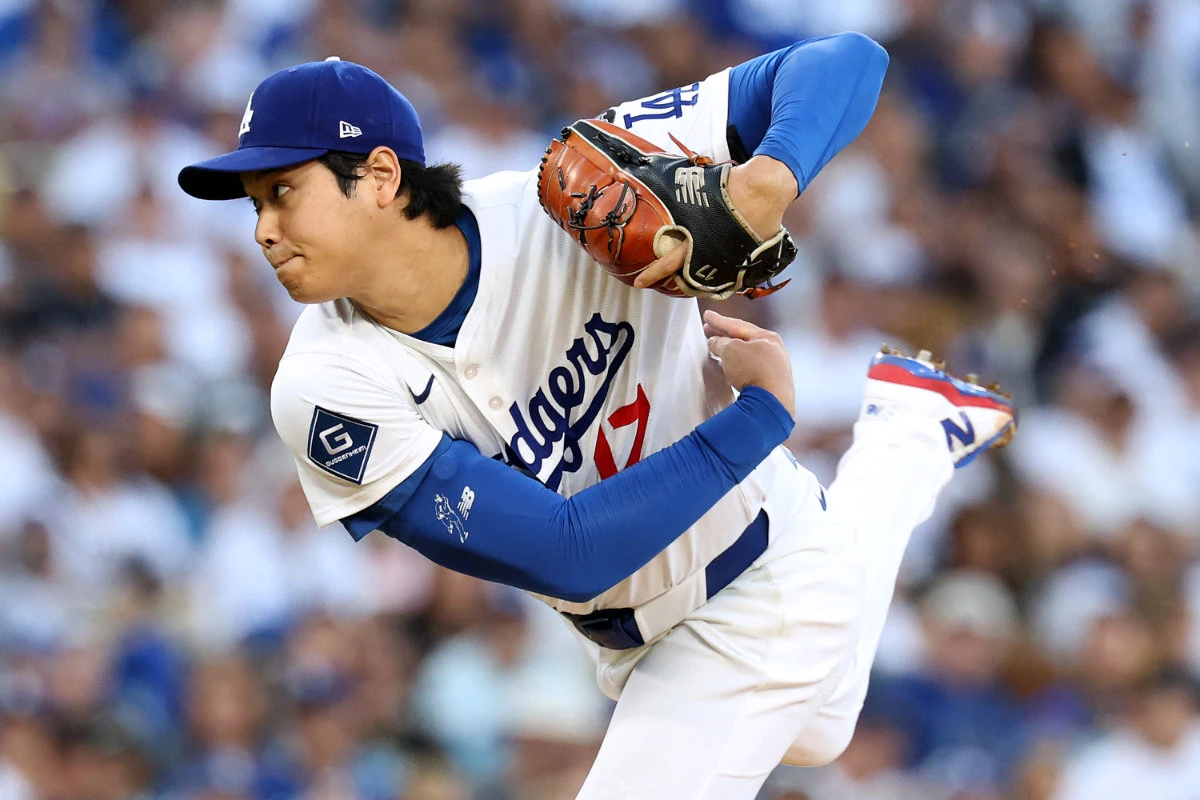 Shohei Ohtani of the Los Angeles Dodgers pitches during the fourth inning against the Milwaukee Brewers in Game 4 of the National League Championship Series at Dodger Stadium last Friday in Los Angeles, California. (AFP)