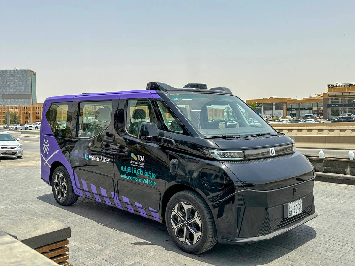 An autonomous taxi being trialled in Riyadh. (Supplied)