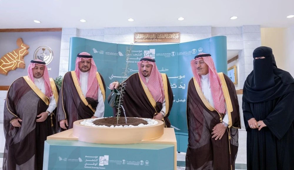Qassim Gov. Prince Faisal bin Mishaal bin Saud launched this year’s afforestation season in the region. (SPA)