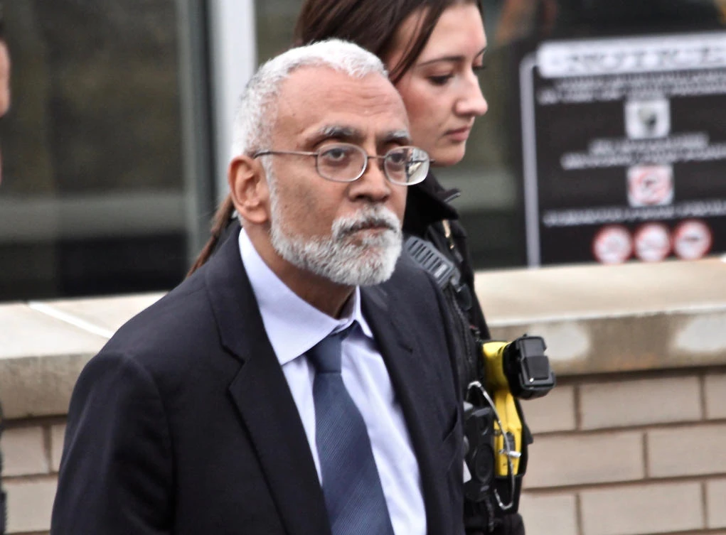 Subramanyam Vedam walks outside the Center County Courthouse in Bellefonte, Pa, on Feb. 6, 2025, during a hearing over new evidence uncovered in his 1983 murder case. (AP)