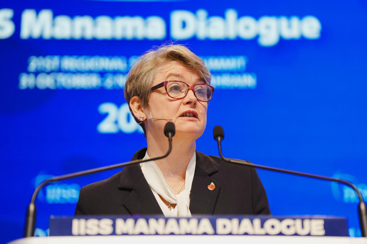 Speaking at the 21st Manama Dialogue in Bahrain, Cooper described the situation in El-Fasher as “truly horrifying and utterly intolerable,” highlighting that around 260,000 people, half of them children, are trapped amid famine-like conditions and ongoing violence. (X/@YvetterCooperMP)