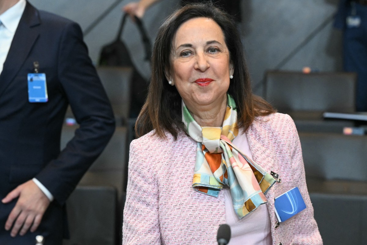 Spanish Defense Minister Margarita Robles looks on before a NATO Ministers of Defense Summit at the NATO headquarters in Brussels, Oct. 15, 2025. (AFP)