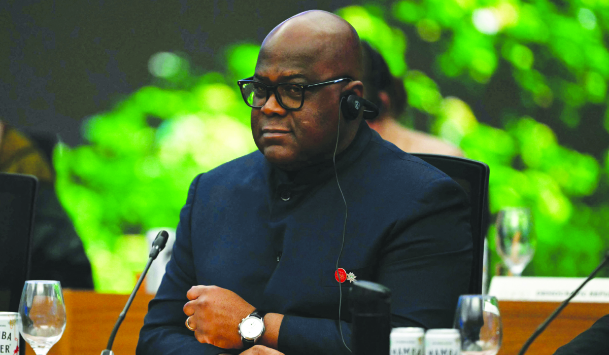 DR Congo's President Felix Tshisekedi attends the Leaders' Round Table to launch the Tropical Forest Forever Facility (TFFF) in the framework of the COP30 UN Climate Change Conference in Belem, Para State, Brazil, on November 6, 2025. (AFP)