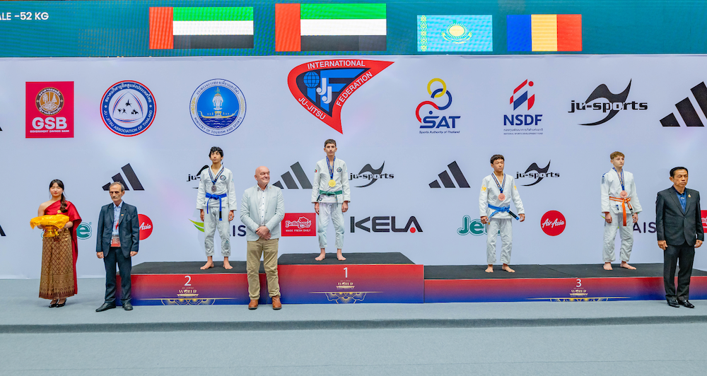 The UAE claimed seven medals on the opening day of the 2025 World Jiu-Jitsu Championship in Thailand. (UAEJJF)