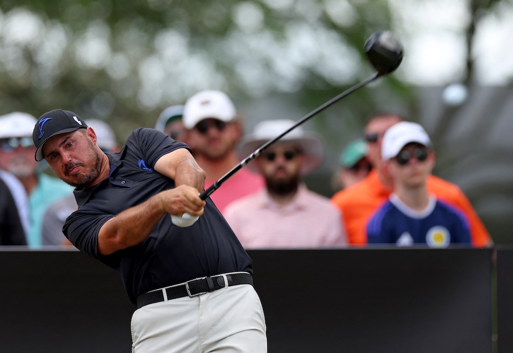 Chase Koepka of Smash GC plays his shot from the seventh tee during day two of the LIV Golf Invitational – Orlando at The Orange County National on April 01, 2023 in Orlando, Florida. (Getty Images via AFP)