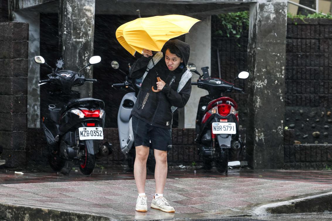 Typhoon Fung-wong is forecast to graze the far southern tip of Taiwan later on Wednesday before heading into the Pacific Ocean. (AFP)
