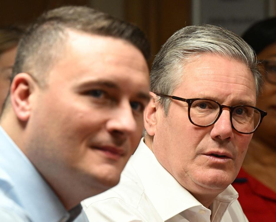 UK health minister Wes Streeting, left, was forced to repeatedly deny he planned to oust Prime Minister Keir Starmer. (AFP)