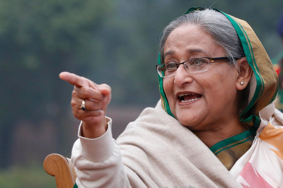 Sheikh Hasina speaks during a press conference in Dhaka, Bangladesh, on Jan. 6, 2014. (AP)