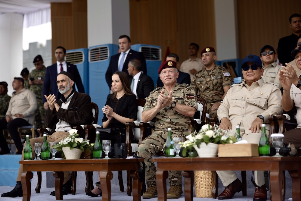 King Abdullah and Subianto attended a joint drone exercise involving the King Abdullah II Royal Special Forces and their Indonesian counterparts. (JNA)